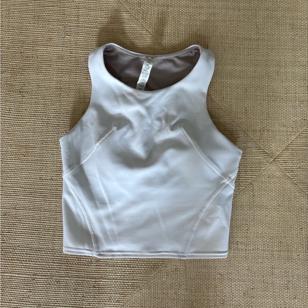 Lululemon White Sleeveless Women's bra top sz 2